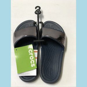 Crocs Women's Sloane Hammered Metallic Slide Sanda